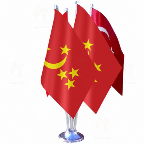 Yedişehir Uygur Hanlığı 4 Lü Masa Bayrakları
