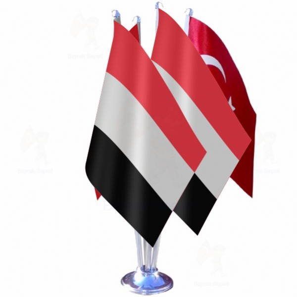 Yemen 4 Lü Masa Bayrakları