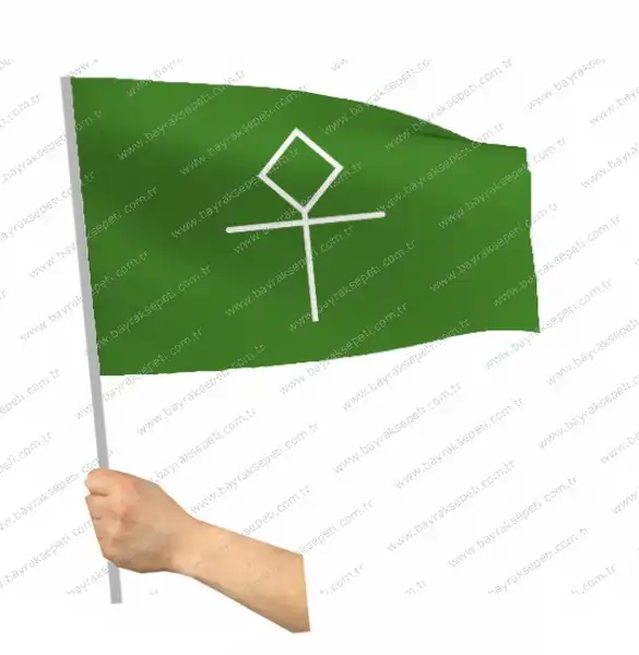 Eymür Yeşil Boyu Sopalı Bayrak